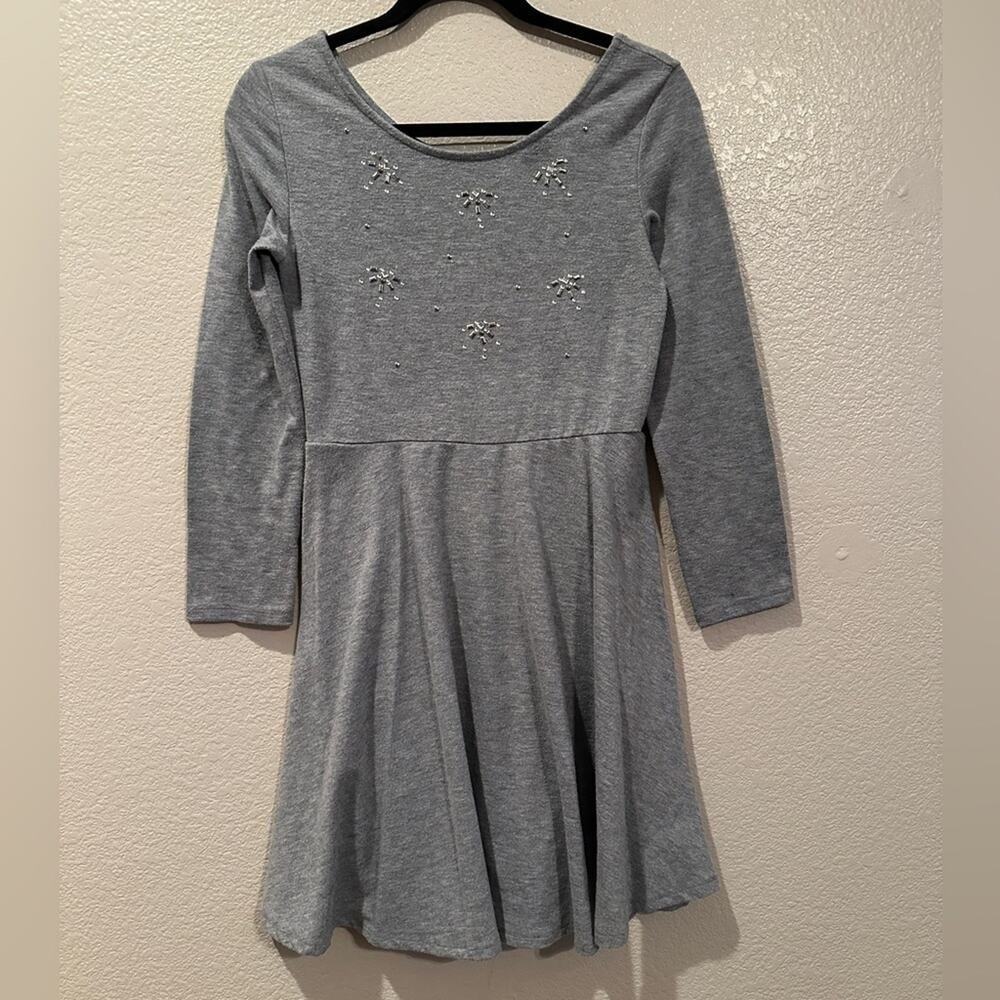Xhilaration Elegant Gray Kids sparkle Skaters Dress Sz XL